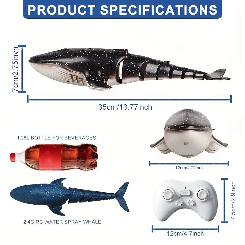 1:18 Scale RC Whale Shark – Rotating, Programmable & USB Rechargeable